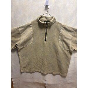 Orvis XXL Beige Pullover Quarter-Zip Sweater With Textured Fabric